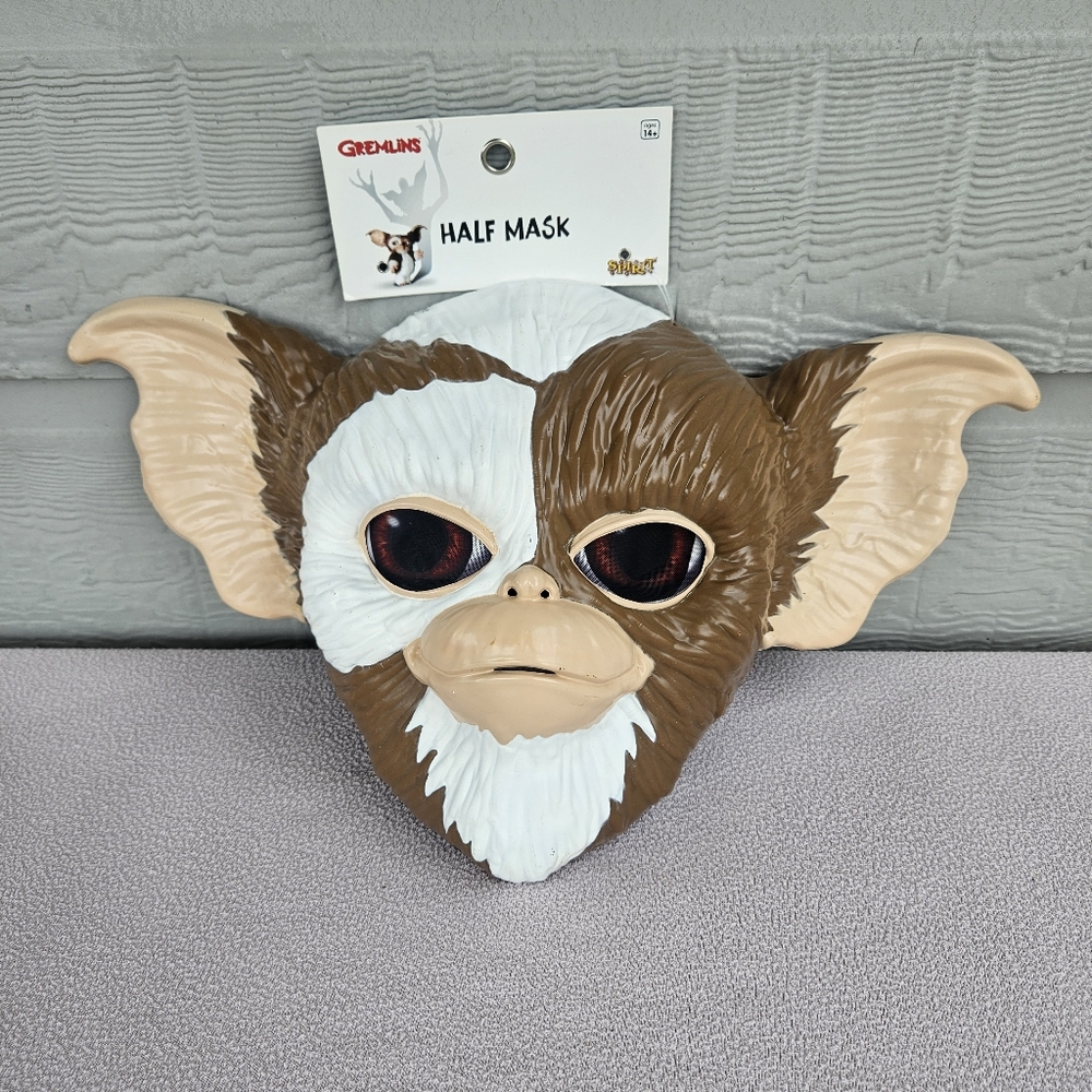 Spirit Halloween Gremlins Gizmo Half Mask Adult OS Plastic 2022 Brown Cosplay